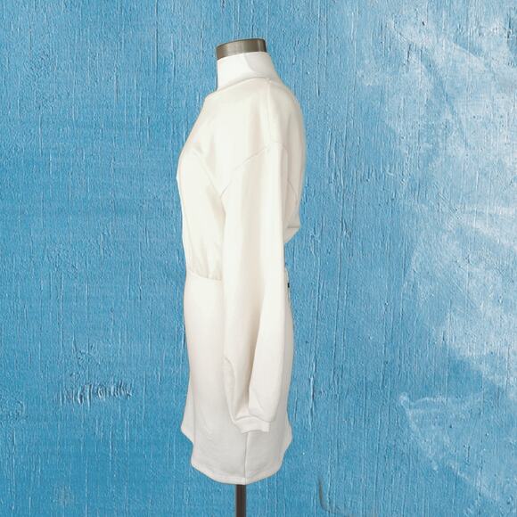 NWT LOVERS & FRIENDS Ada Cutout French Terrry Mini Dress Size Small Ivory - Picture 6 of 14